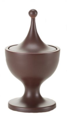 Brauner Keramikbehälter mit Deckel, Vitra-Design. Elegante Keramikdose für Küche und Wohnen.